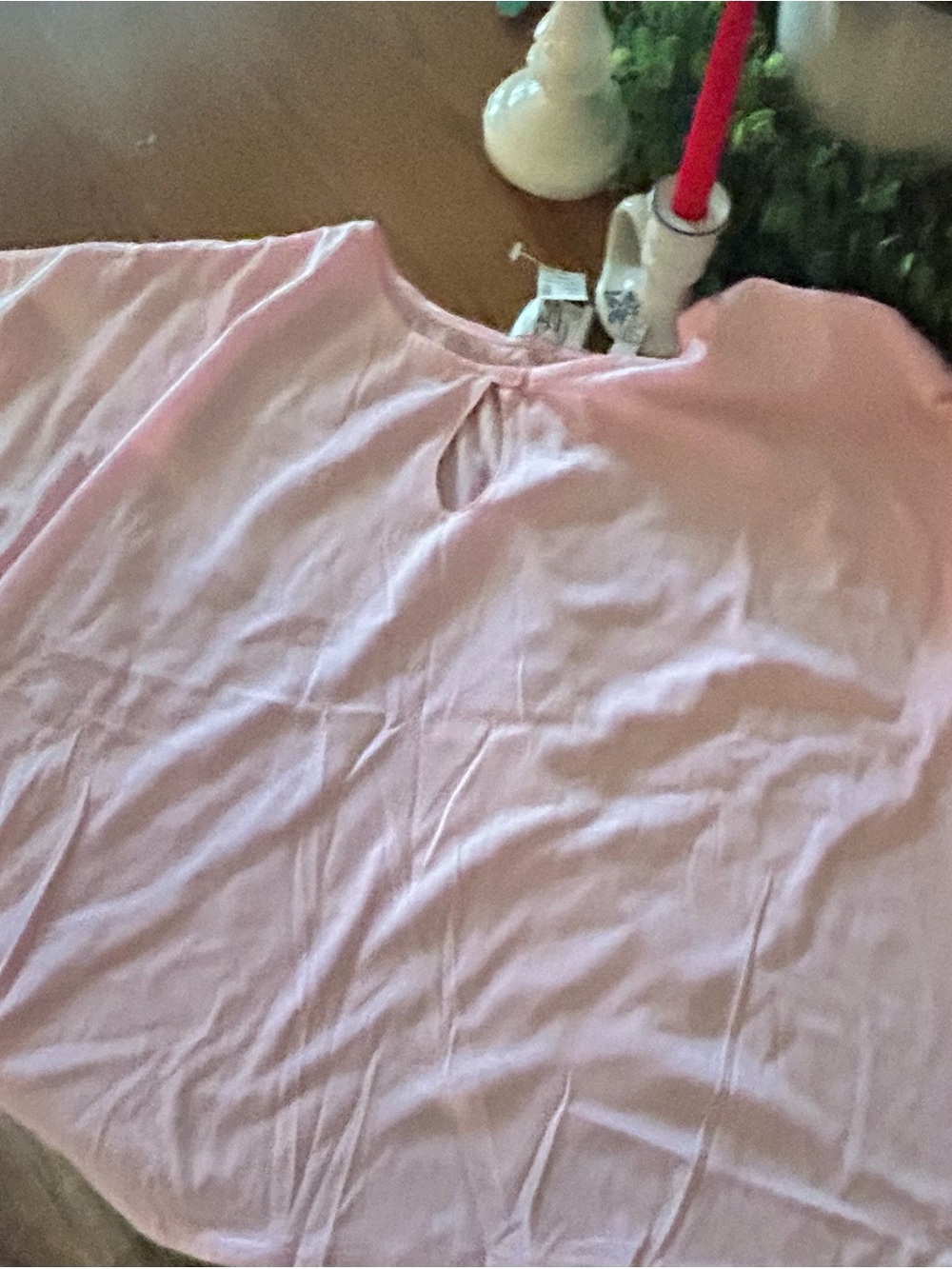 Women’s Short Sleeve Keyholeyy Tee - Light Pink